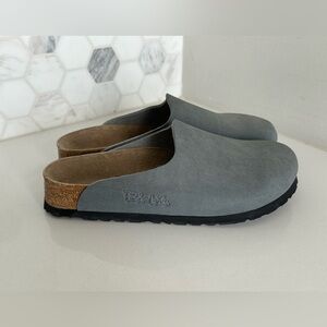 NEW Birkenstock Birki Amsterdam Narrow Gray EU 36 US 5-5.5 Nubuck Mules